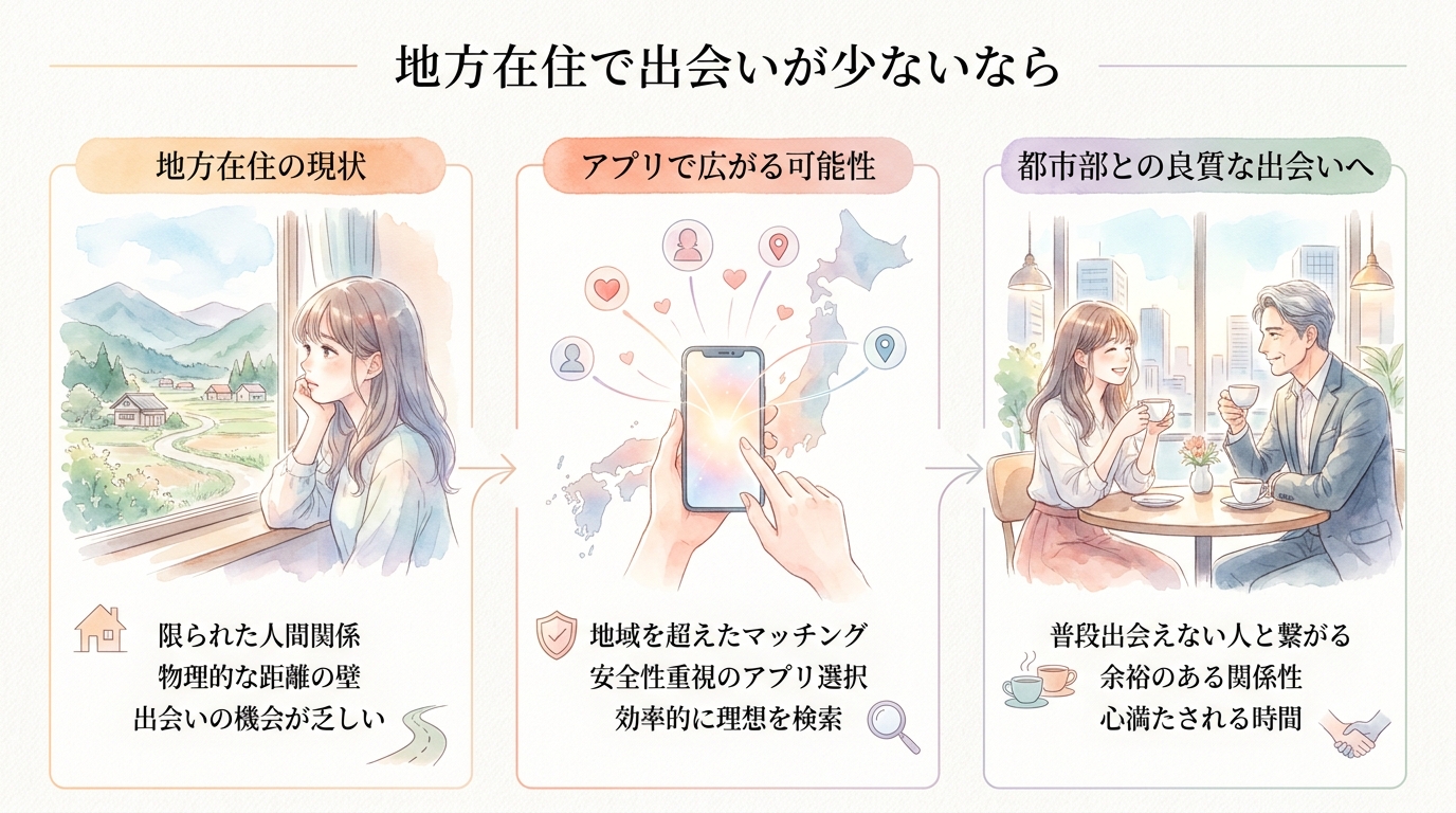 地方在住で出会いが少ないなら