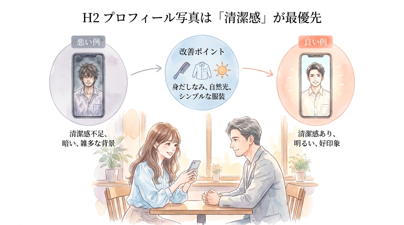 プロフィール写真は「清潔感」が最優先