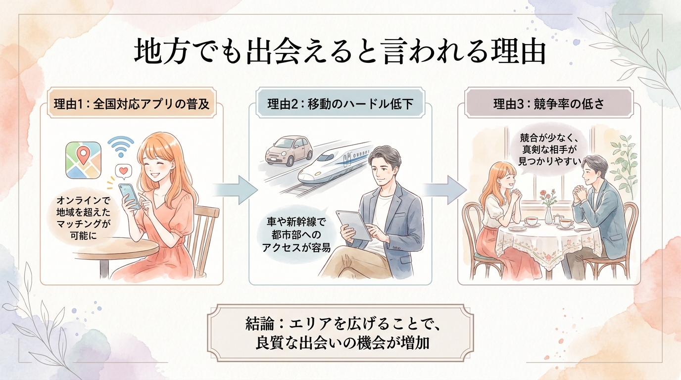 地方でも出会えると言われる理由